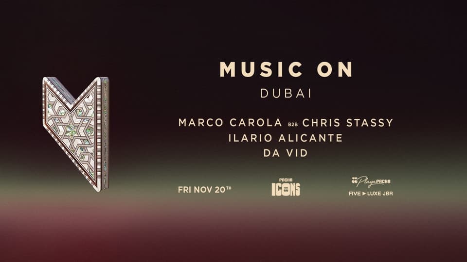 Marco Carola presents Music On | Pacha Icons in Dubai